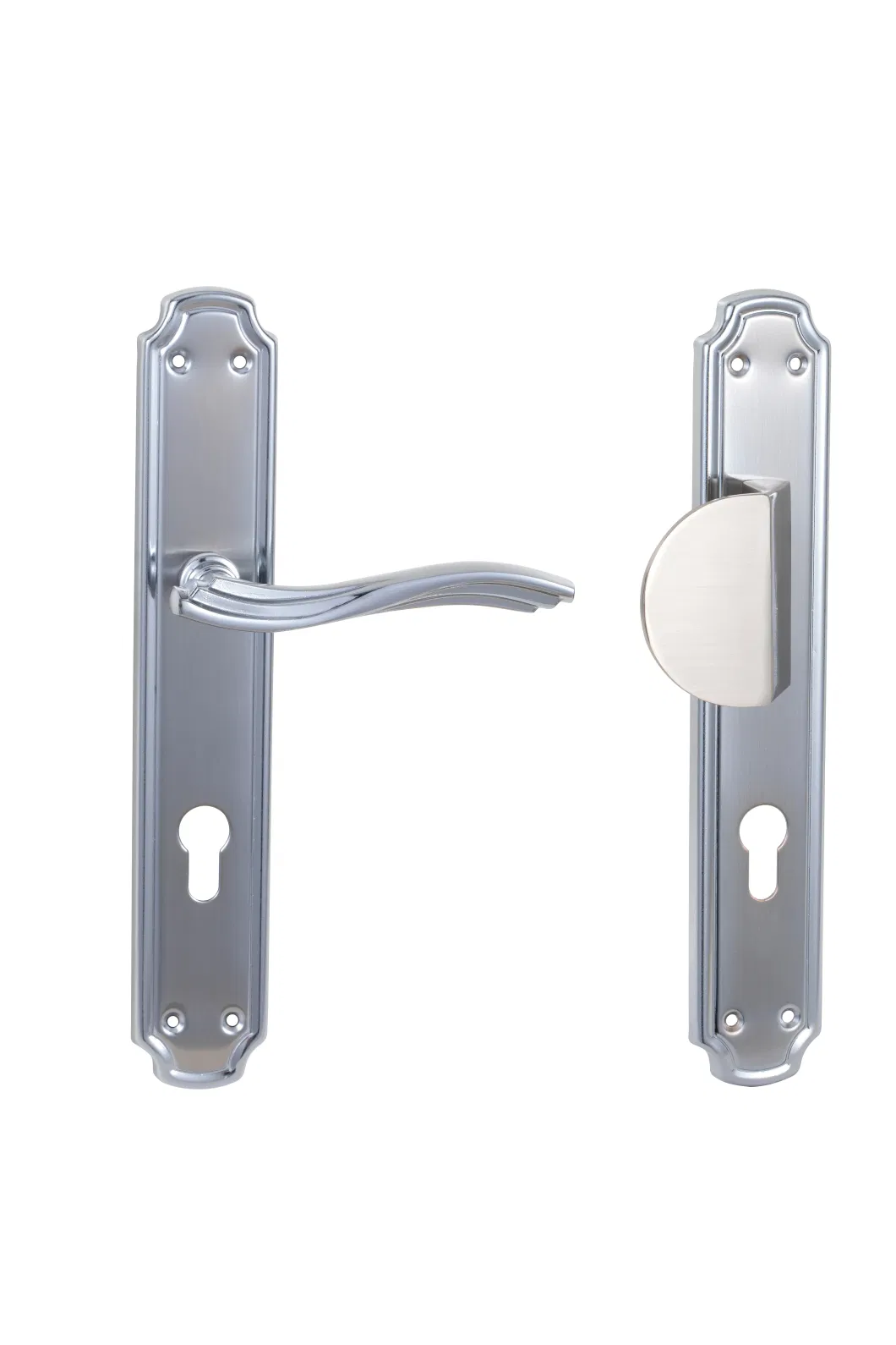 Fashionable New Style 85mm Iron Plate Zinc Pull Handle Hot Selling Key Entry Privacy Security Door Handle with Plate Safe Door Lock-IPL216-Ah137-H256